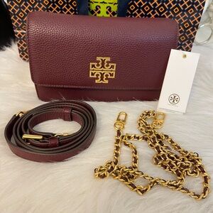 Tory Burch Burgundy Leather Crossbody Bag